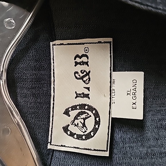 L&B Lucky & Blessed Embroidered Denim Button Up Long Sleeve Shirt Size XL - Picture 5 of 6